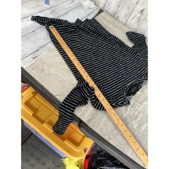 Code X Mode Women's Black & White Stripe Long Sleeve Shirt Size Medium - Picture 5 of 6